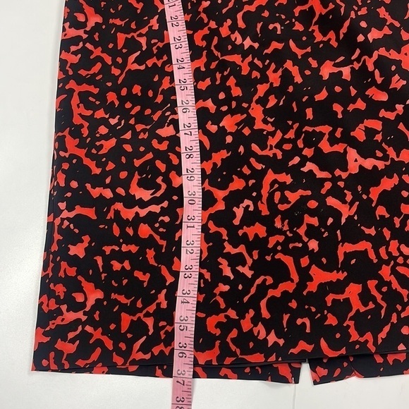 Ann Taylor Black & Red Printed Silk Sleeveless Exposed Zipper Sheath Dress 4 - Picture 11 of 11